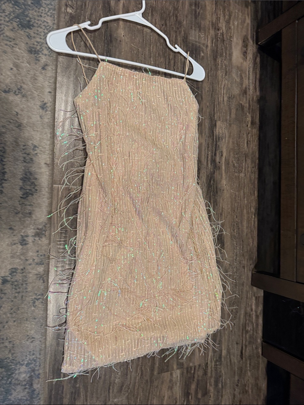 NWT Say What Iridescent Sequin Embellished White Dress